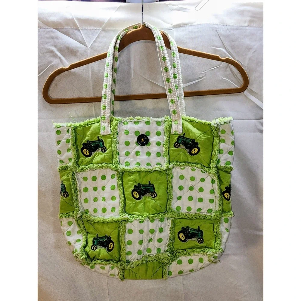 Beautiful Handmade‎ Quilted John Deere Carry Bag With Handles